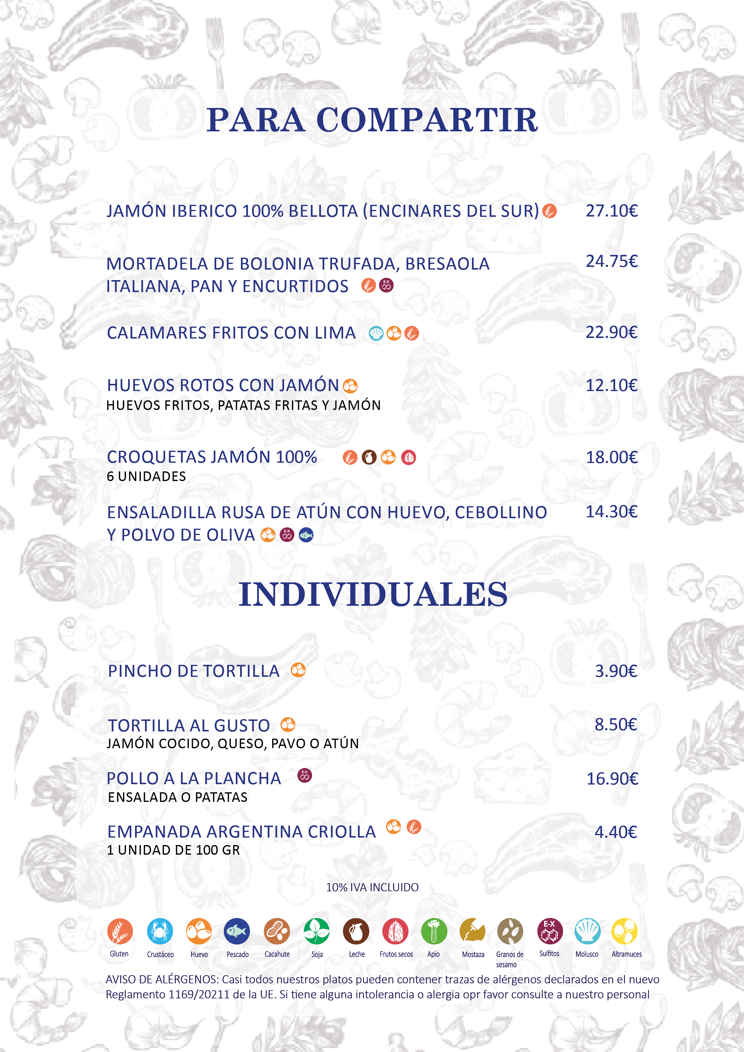 Carta cafetería 2
